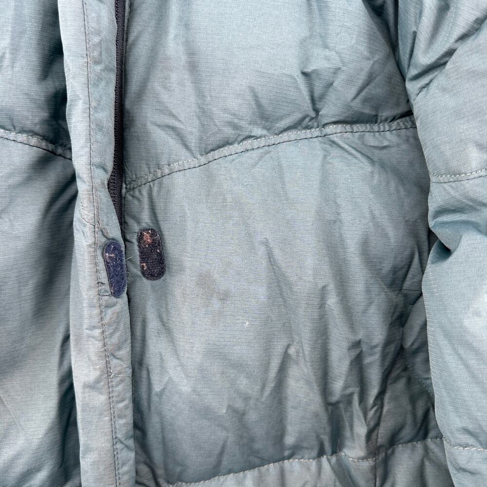 Vintage 80s 90s era Columbia Puffer Jacket Hooded Full Zip Warm Teal Blue Small - Picture 5 of 7